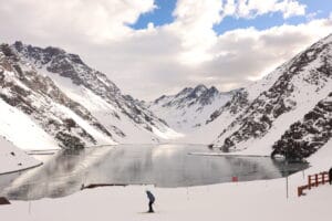 Laguna del Inca no tour a portillo no inverno