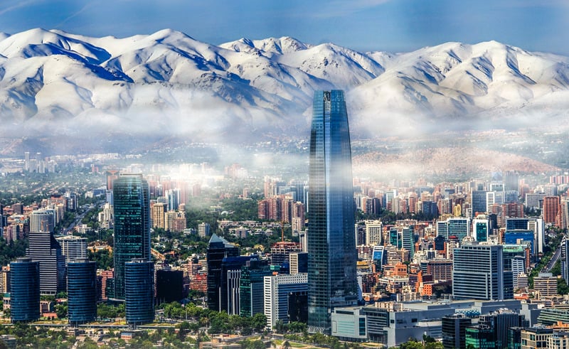 Vista de Santiago do Chile -Santiago em setembro